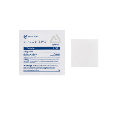 #1408 Dynarex First Aid Sting and Bite Pads